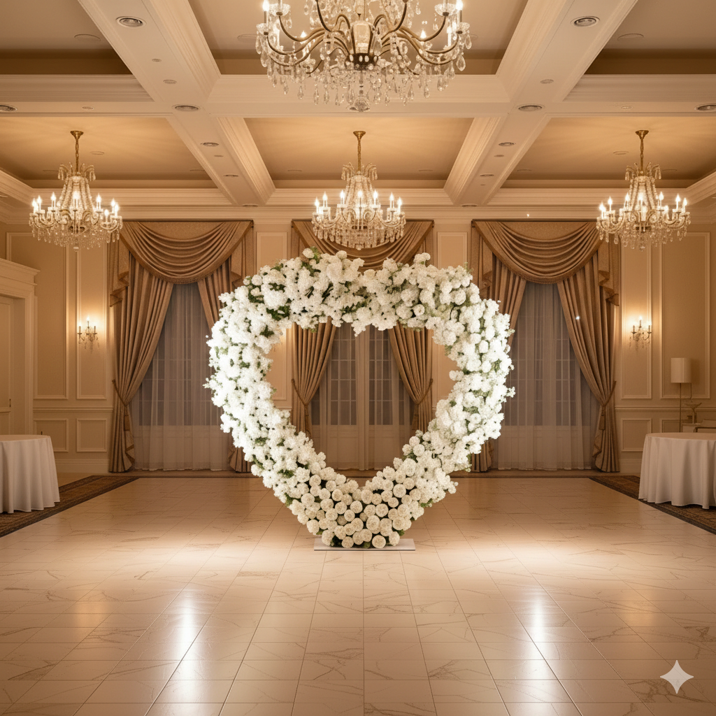 Cvetlična dekoracija v obliki srca